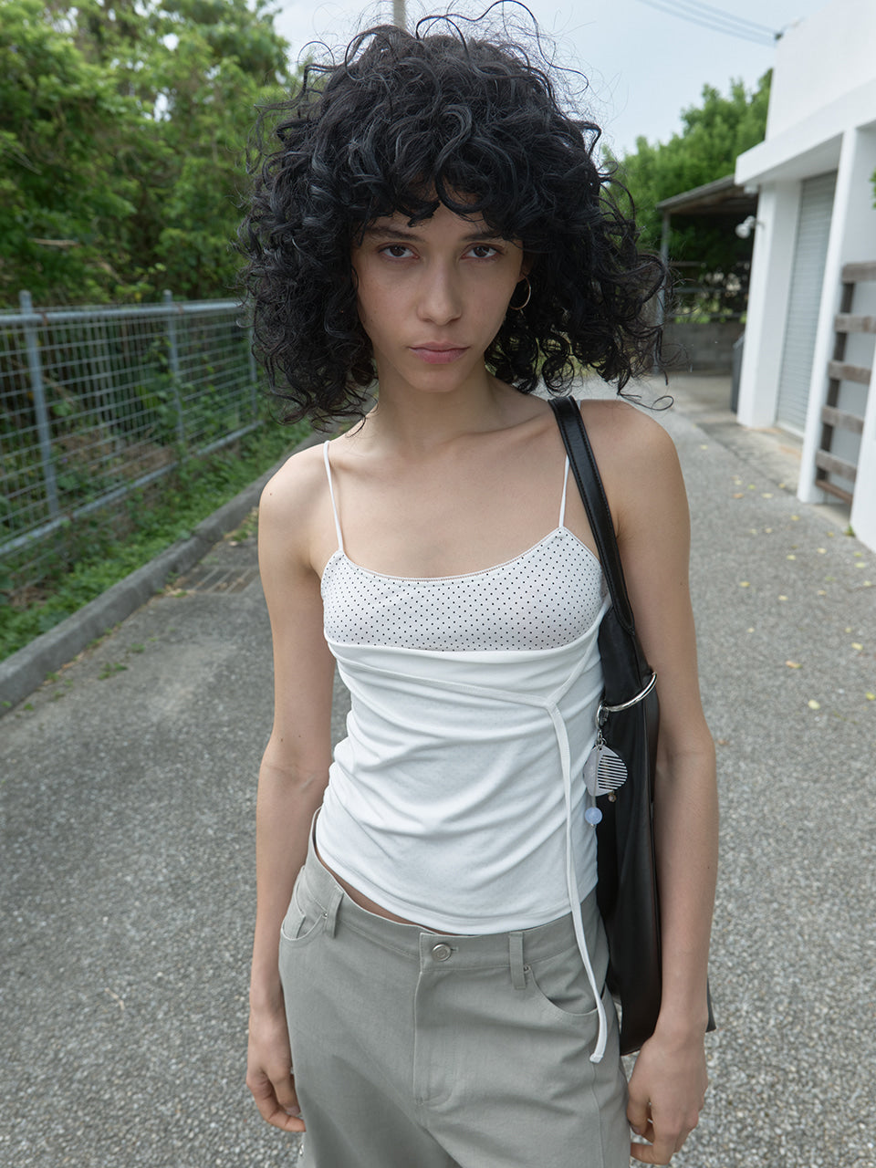 Kijun - [Ships 22 June] Polka Dot Layered Tank Top (Off-White) product image 2 | TRAB K-Fashion Australia