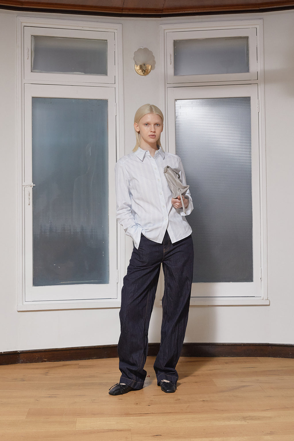 Matin Kim - Stitch Point Crinkle Denim Pants (Dark Navy) product image 10 | TRAB K-Fashion Australia