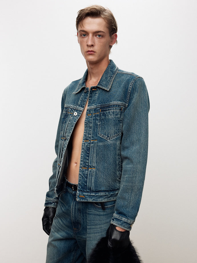Tonywack - Denim Blouson Jacket (Mid Blue) product image 6 | TRAB K-Fashion Australia