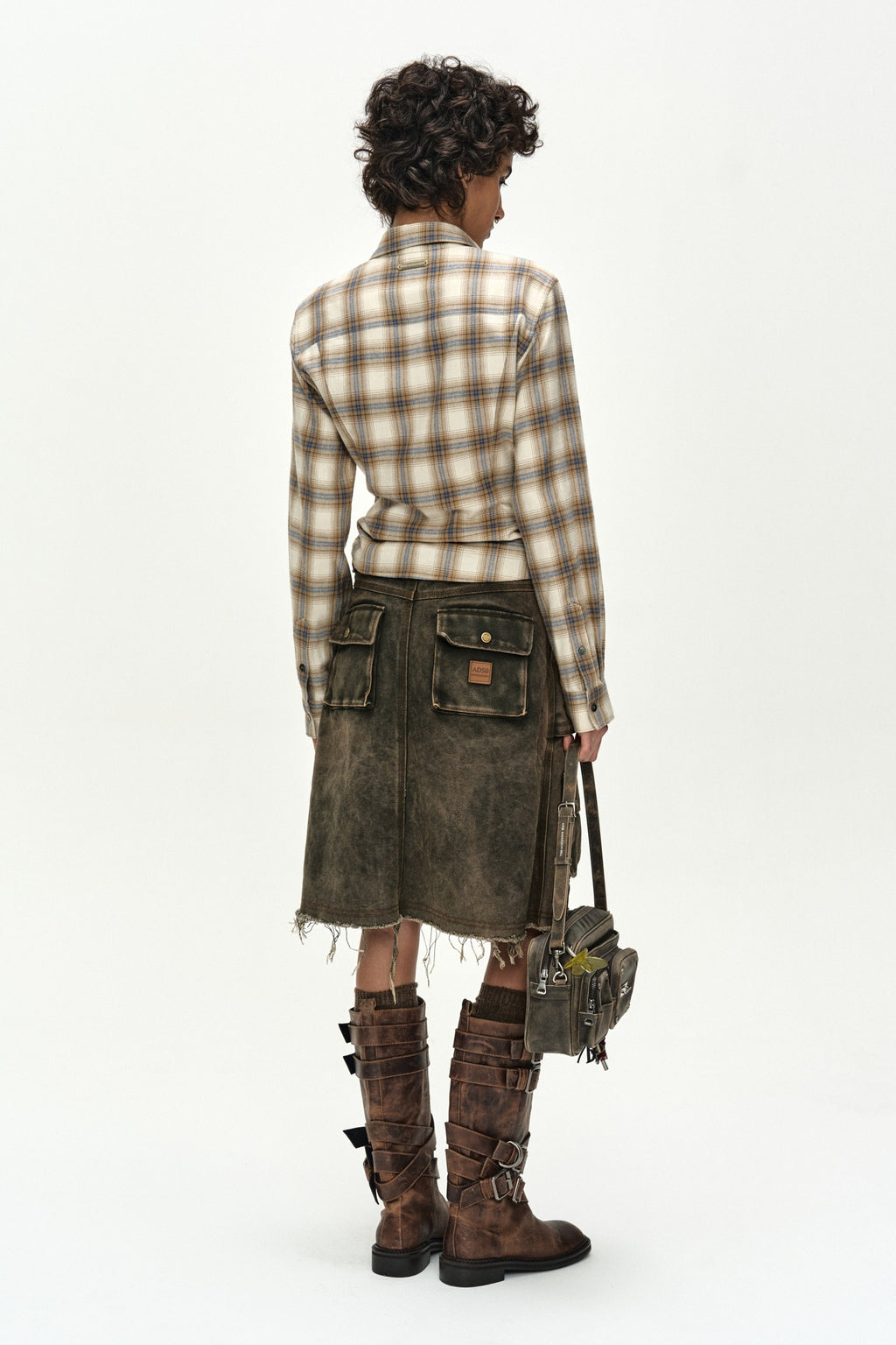 Andersson Bell - Check Studded Contour Shirt (beige) (Beige) product image 10 | TRAB K-Fashion Australia