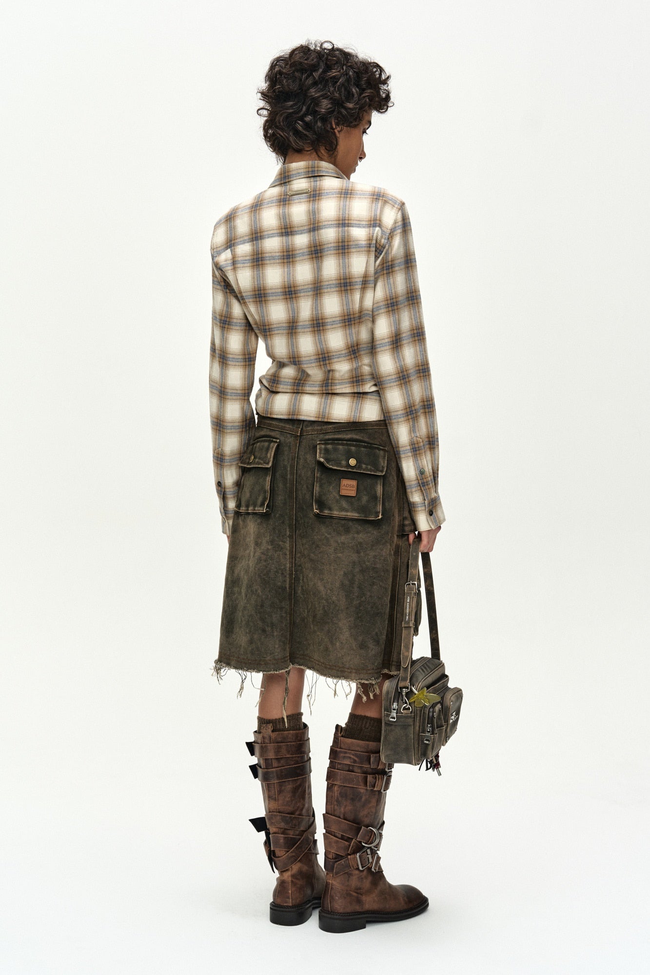 Andersson Bell - Check Studded Contour Shirt (beige) (Beige) product image 10 | TRAB K-Fashion Australia