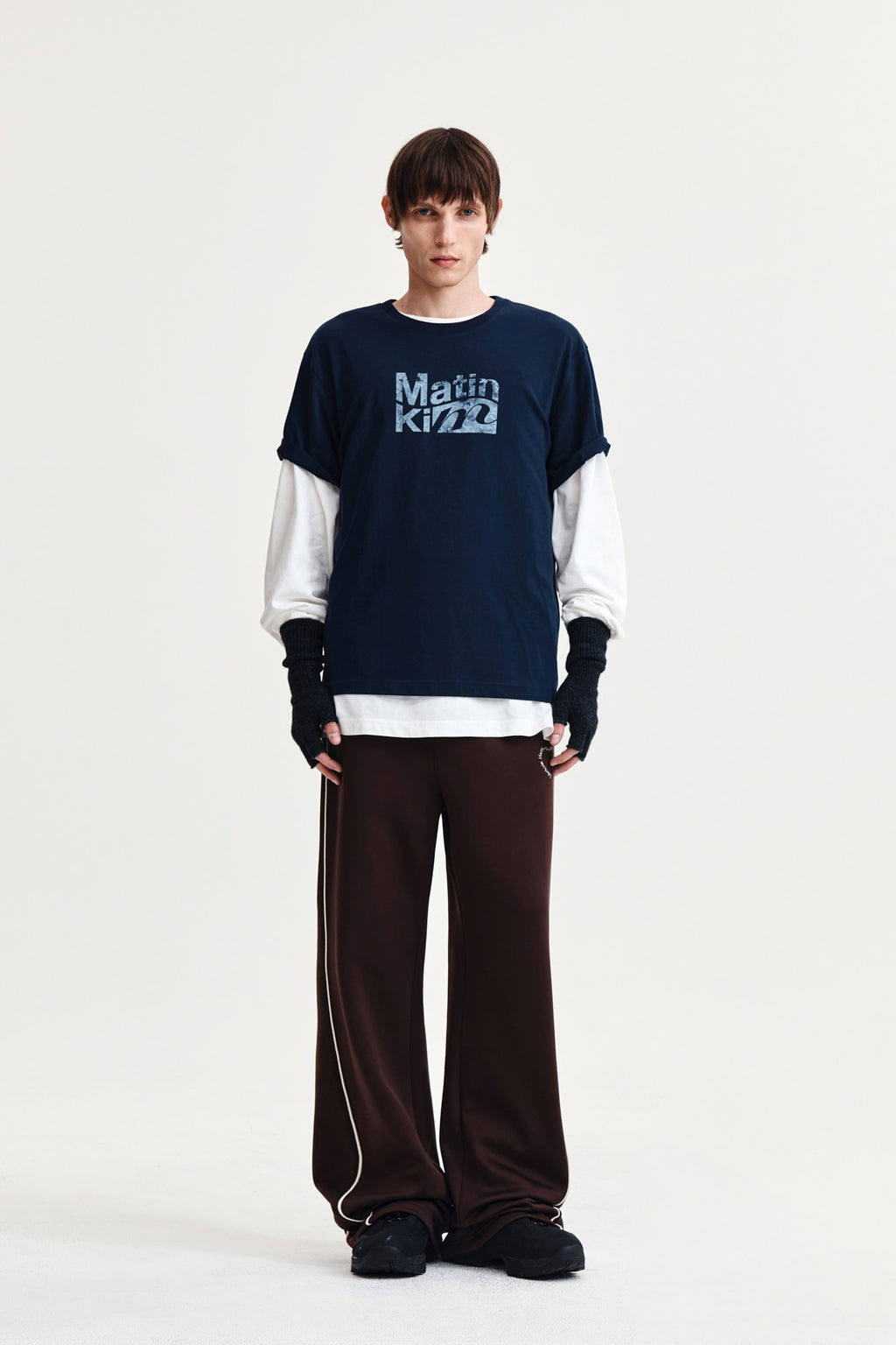 Matin Kim - Wavy Logo Graphic Top (Navy) product image 8 | TRAB K-Fashion Australia