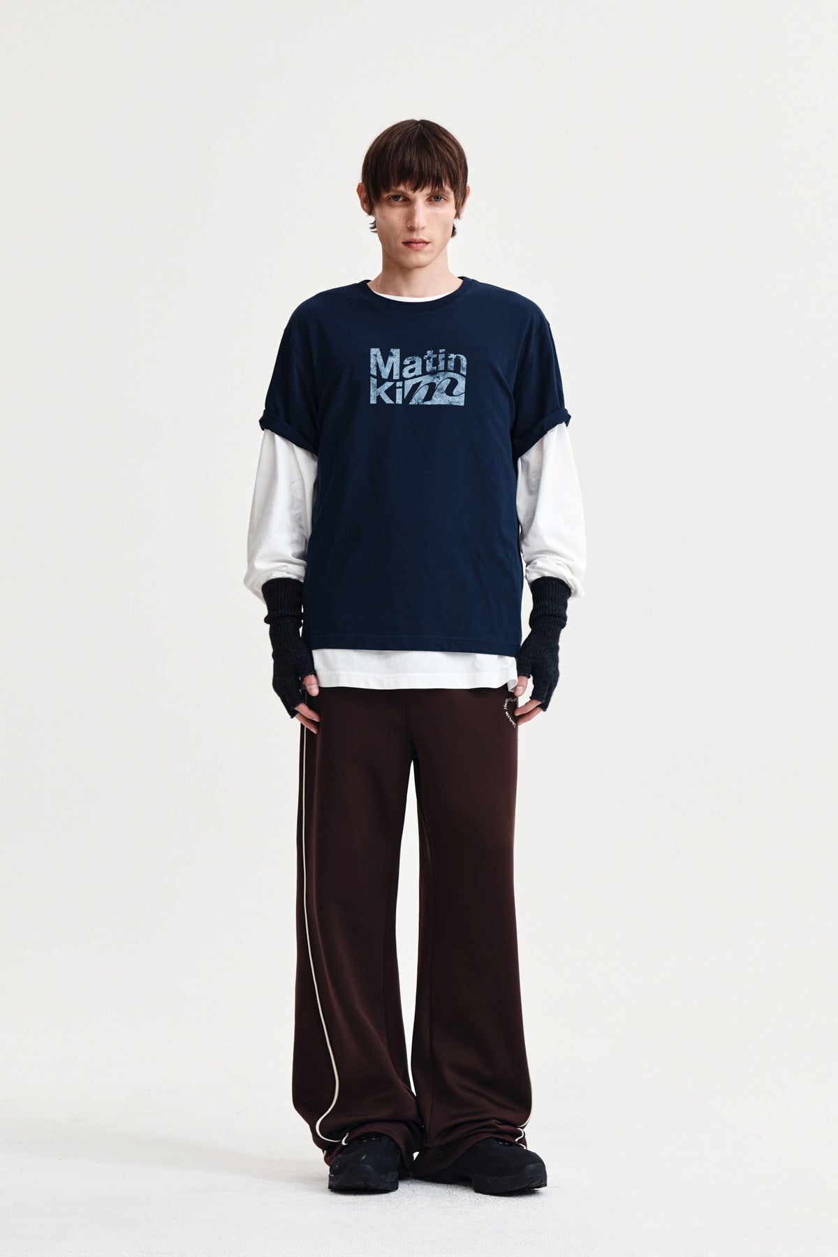 Matin Kim - Wavy Logo Graphic Top (Navy) product image 8 | TRAB K-Fashion Australia