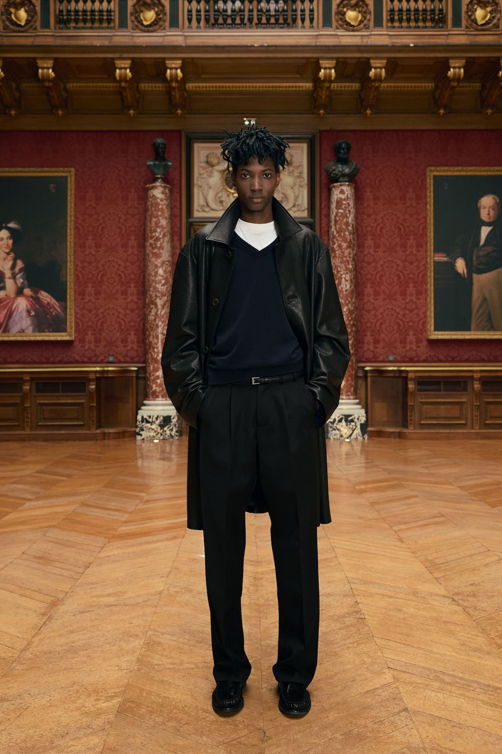 STU - Lambskin Leather Coat (Black) product image 3 | TRAB K-Fashion Australia