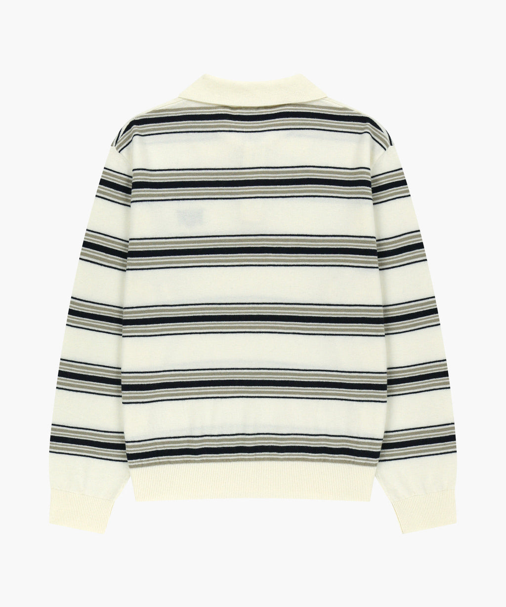 Marithe & Francois Girbaud - Small Classic Logo Multi Stripe Polo Knit (Ivory) product image 6 | TRAB K-Fashion Australia