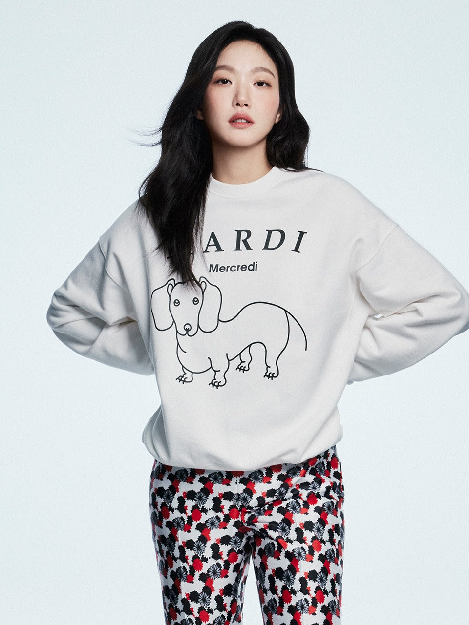 Mardi Mercredi - Sweatshirt Ddanji Ch.06 (White Black) product image 1 | TRAB K-Fashion Australia