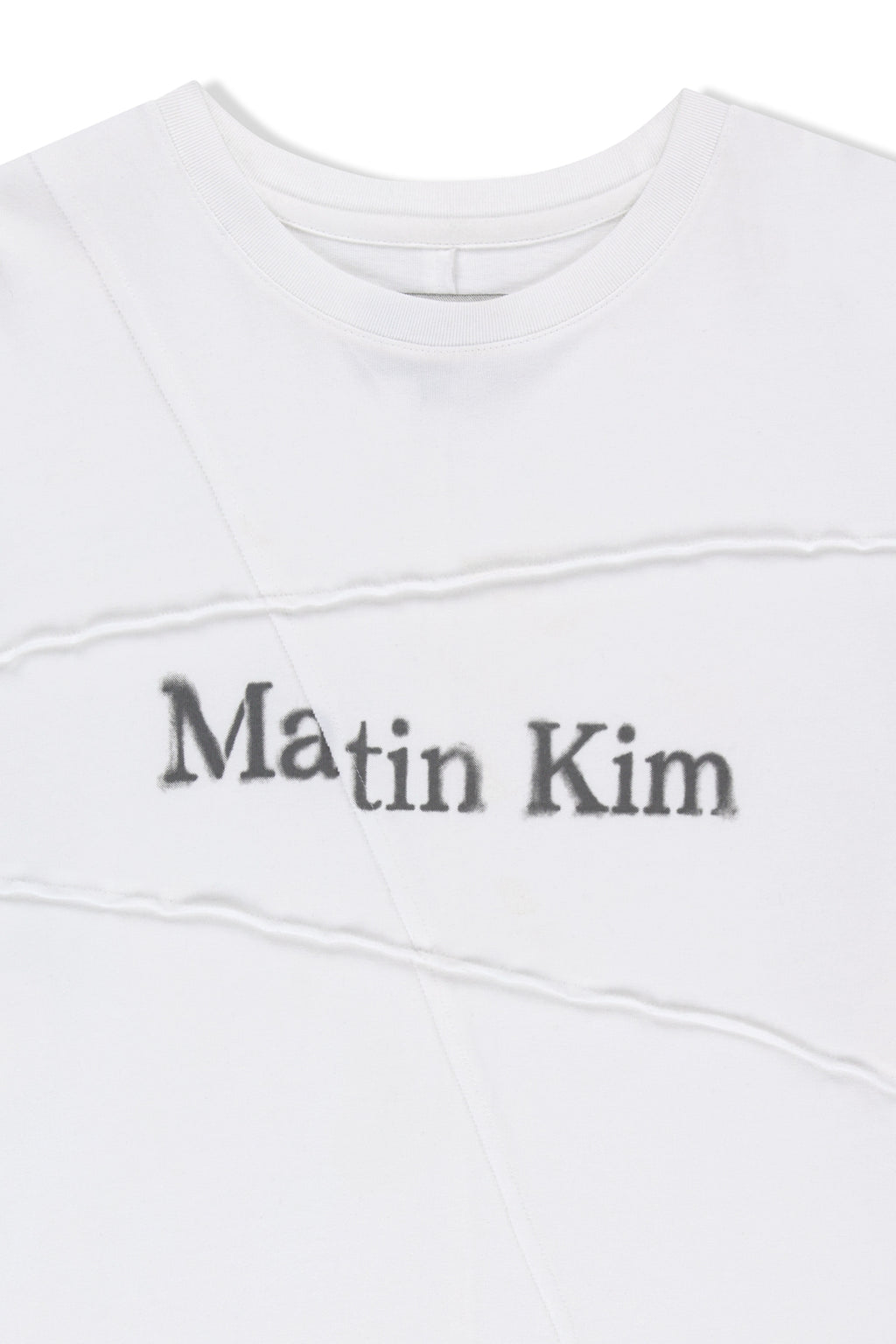 Matin Kim - Diagonal Cut Logo Top (White) product image 3 | TRAB K-Fashion Australia