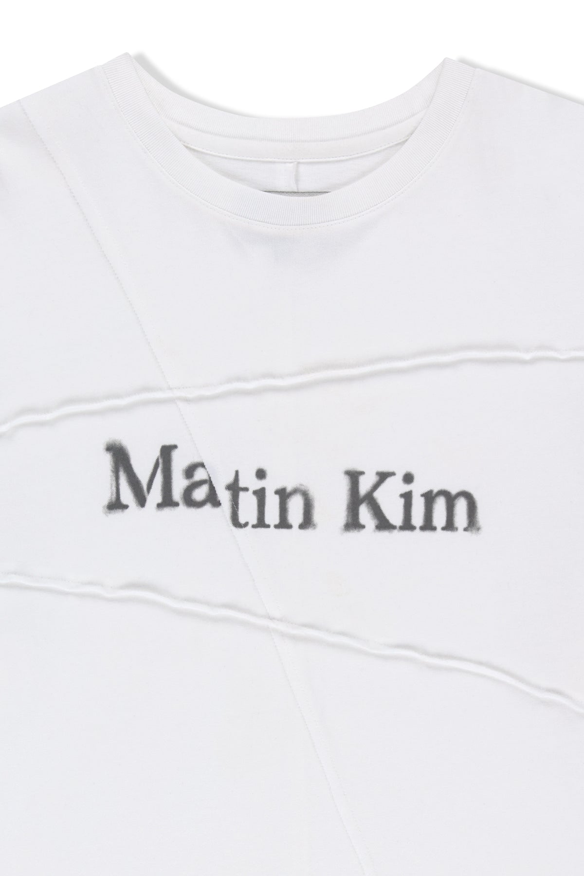 Matin Kim - Diagonal Cut Logo Top (White) product image 3 | TRAB K-Fashion Australia