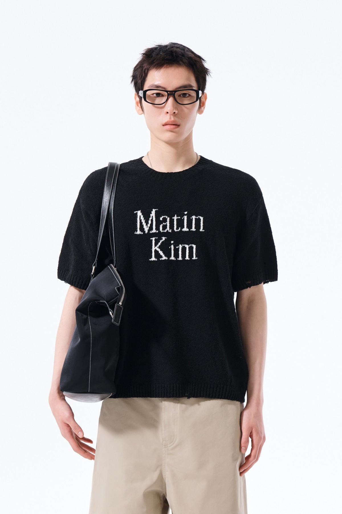 Matin Kim - Half Sleeve Logo Pullover (Black) product image 10 | TRAB K-Fashion Australia