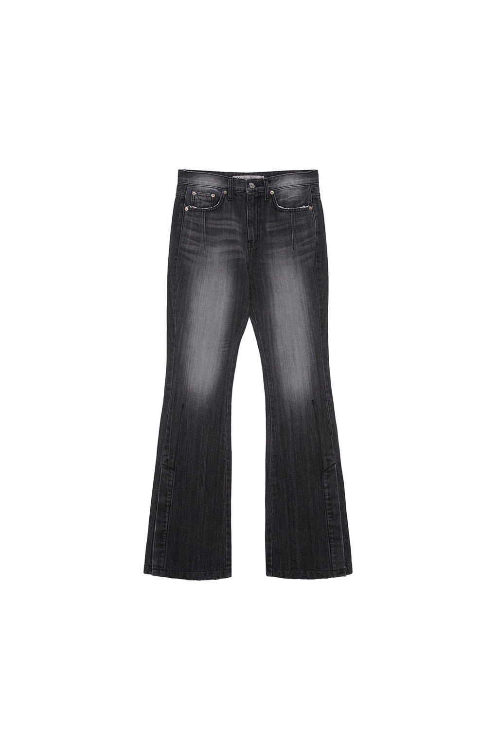 Matin Kim - Side Snap Boots Cut Denim Pants (Grey) product image 1 | TRAB K-Fashion Australia