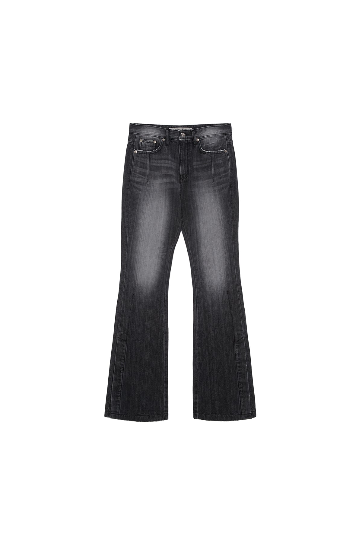 Matin Kim - Side Snap Boots Cut Denim Pants (Grey) product image 1 | TRAB K-Fashion Australia