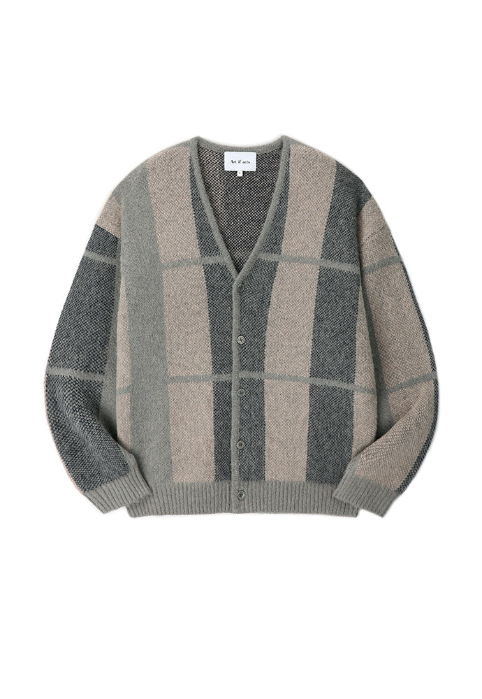 Art if acts - Mohair Ombre Check Cardigan (Grey) product image 7 | TRAB K-Fashion Australia