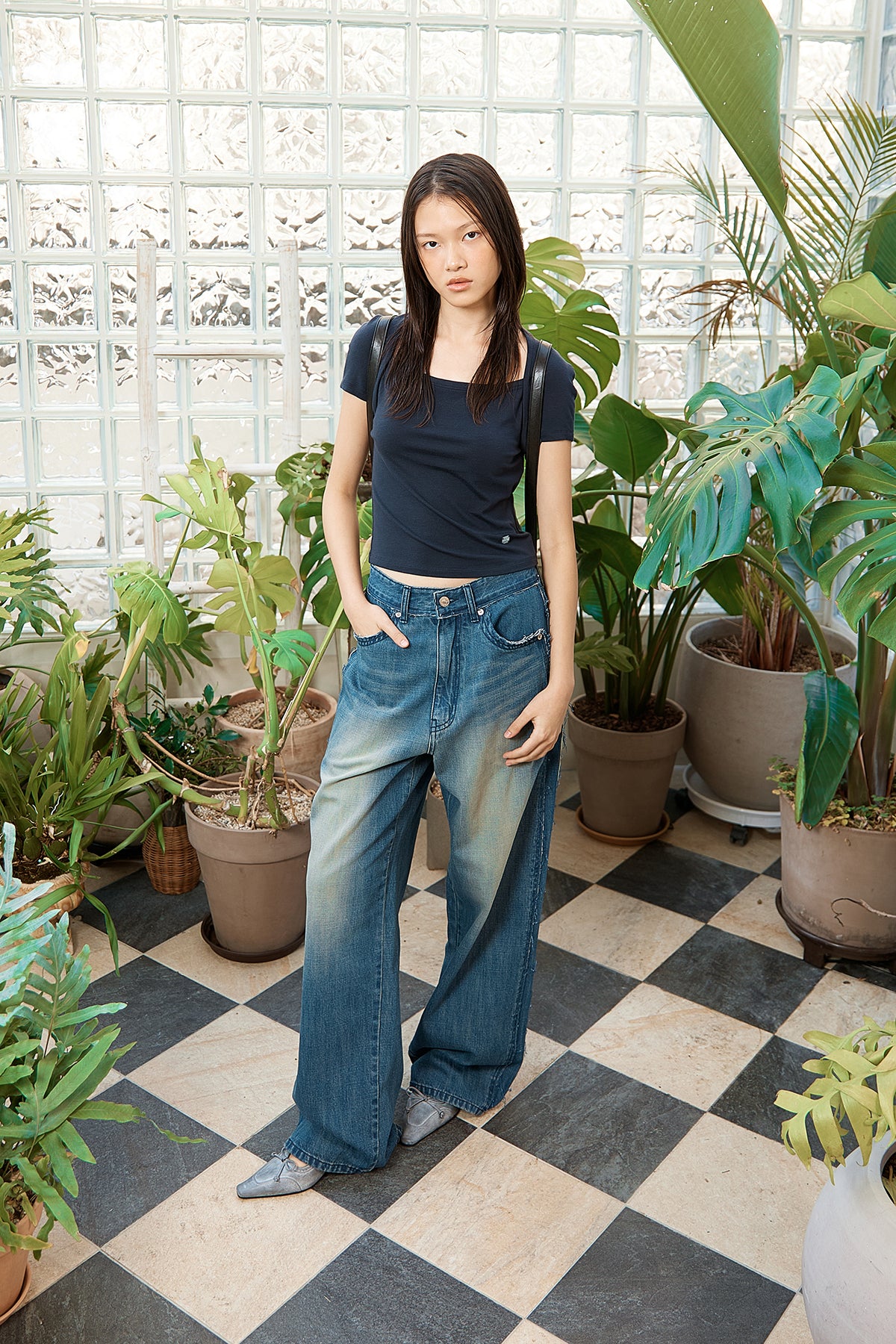 Matin Kim - Raglan Bolero Slim Top (Dark Navy) product image 11 | TRAB K-Fashion Australia