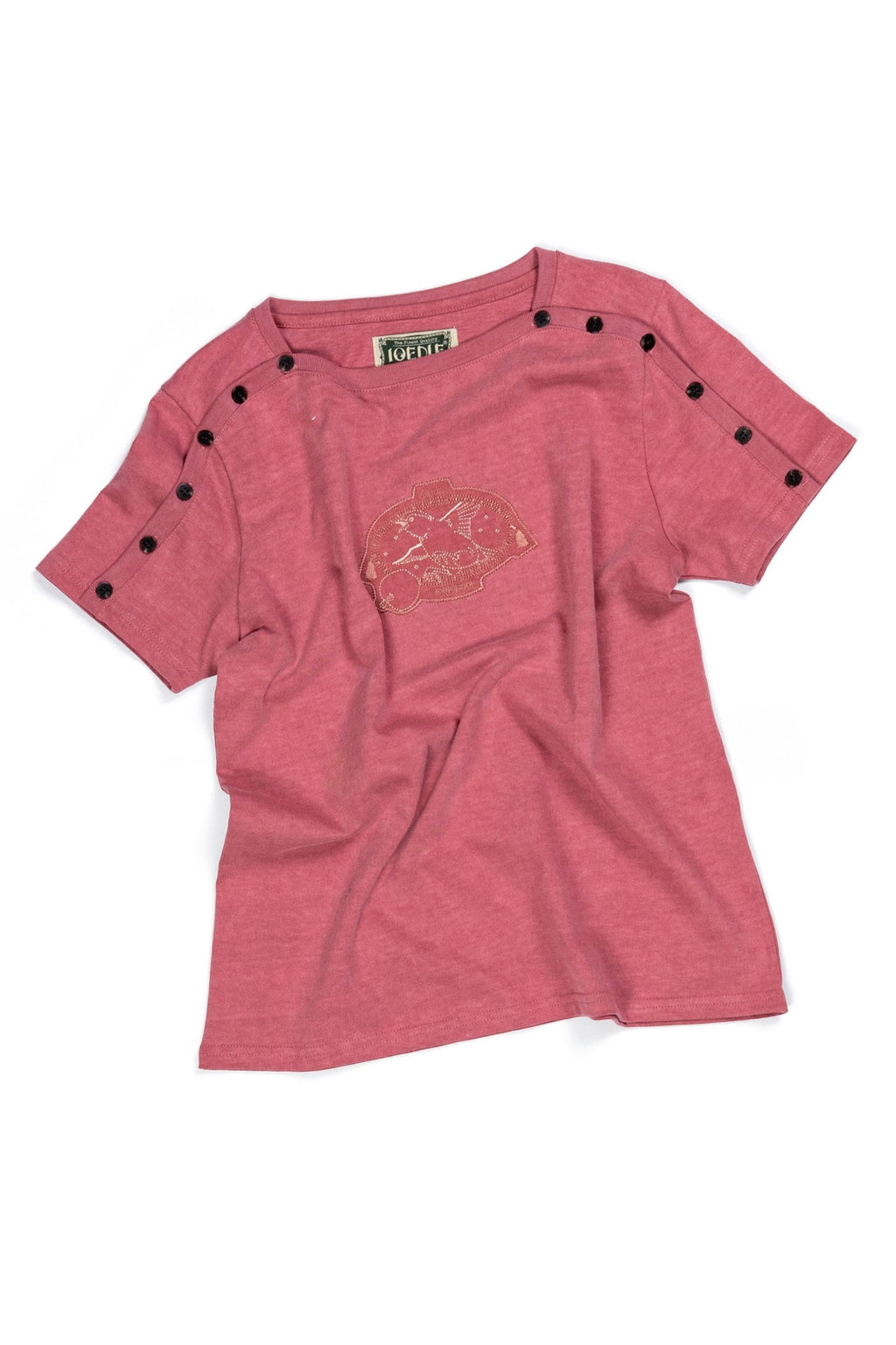 Ioedle - Birth Of Gravity Fastener Boat Neck T-Shirt (Red) product image 2 | TRAB K-Fashion Australia