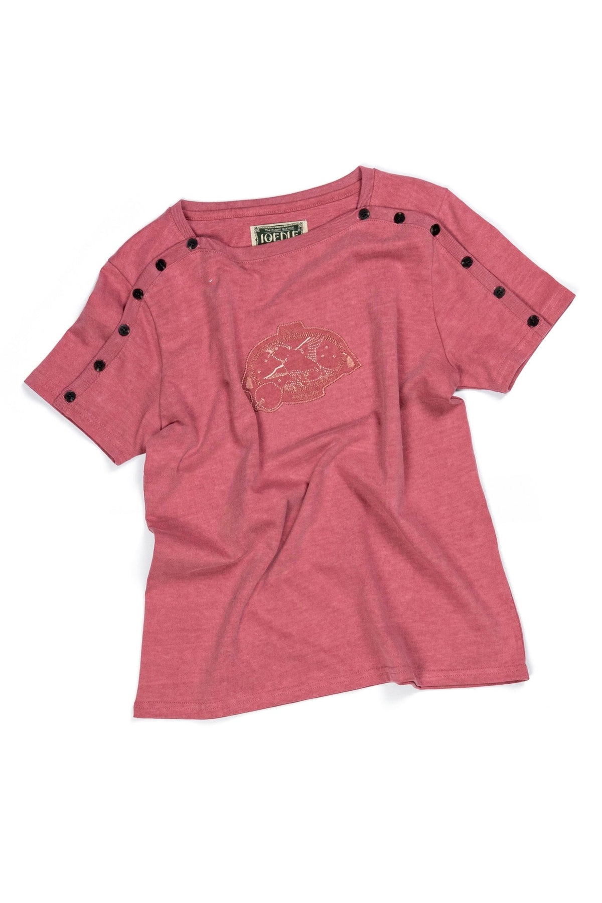 Ioedle - Birth Of Gravity Fastener Boat Neck T-Shirt (Red) product image 2 | TRAB K-Fashion Australia