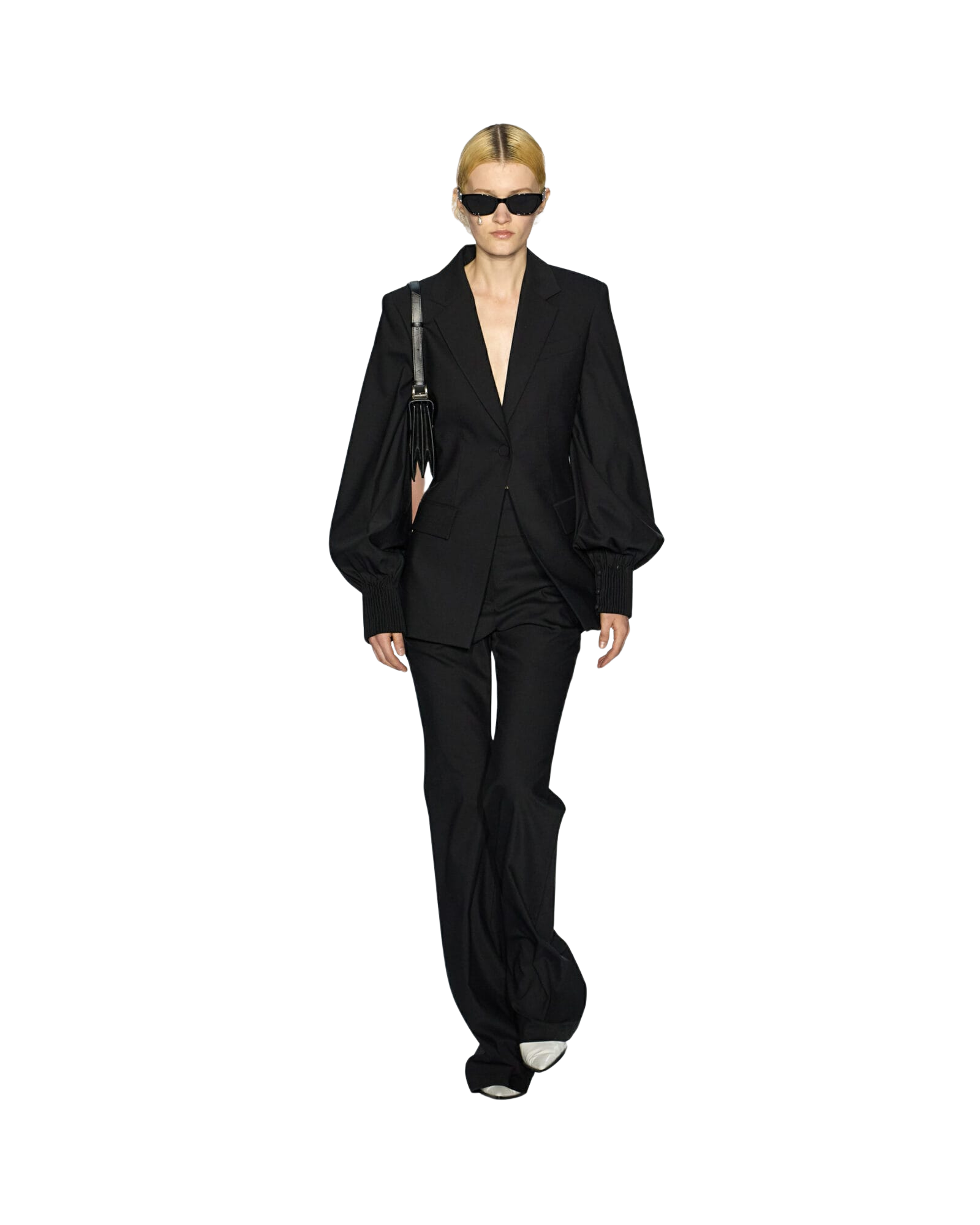 Kimhe Kim - Gathere Sleeve Wool-Blend Jacket (Black) product image 1 | TRAB K-Fashion Australia
