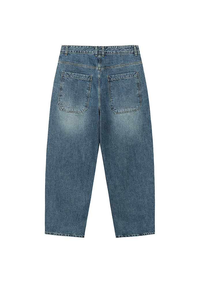 Art if acts - One Tuck Curve Denim Pants (Washed Blue) product image 6 | TRAB K-Fashion Australia