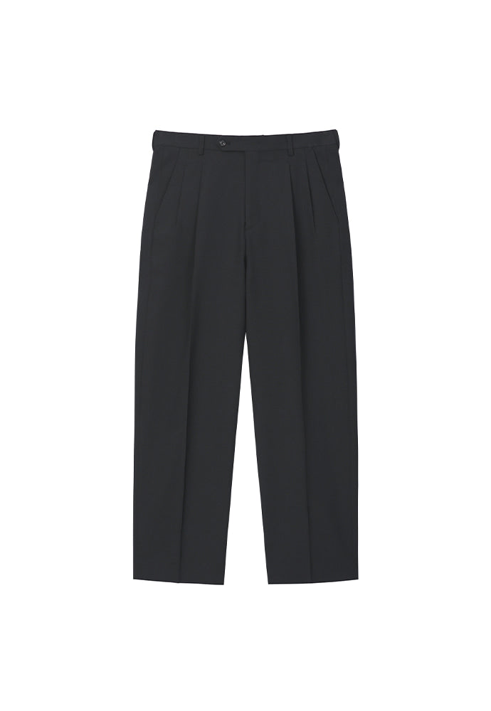 Tonywack - # Technical-Stretch 2-Pleats Wide Trousers Exclusive Fabric (Black) product image 1 | TRAB K-Fashion Australia