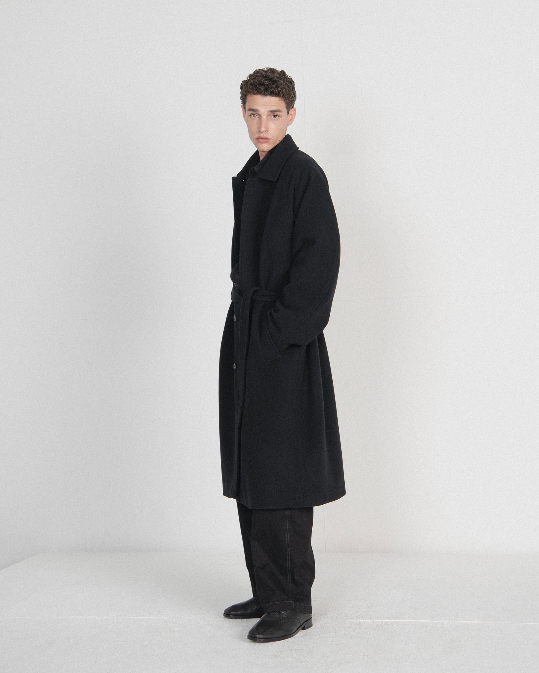 Brownyard - Pure Wool Belted Coat (Black) product image 2 | TRAB K-Fashion Australia