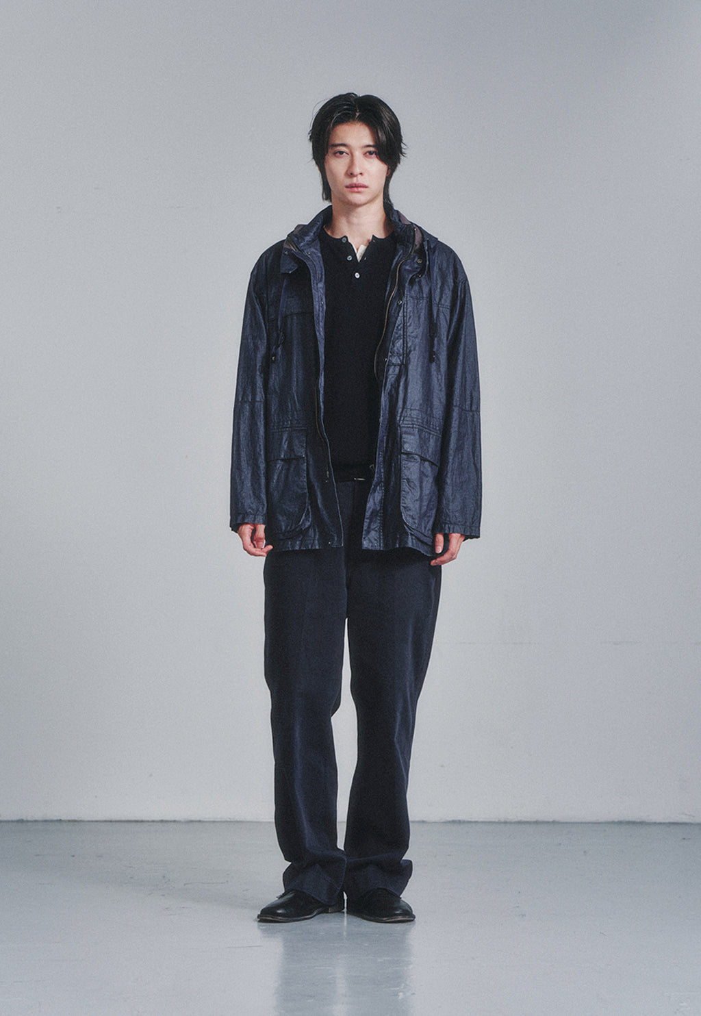 Art if acts - Linen Rain Parka (Navy) product image 2 | TRAB K-Fashion Australia