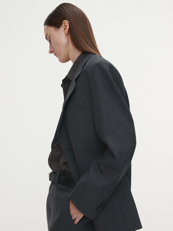 Tonywack - Virgin Wool Relaxed Tailored Jacket (Grey) product image 5 | TRAB K-Fashion Australia