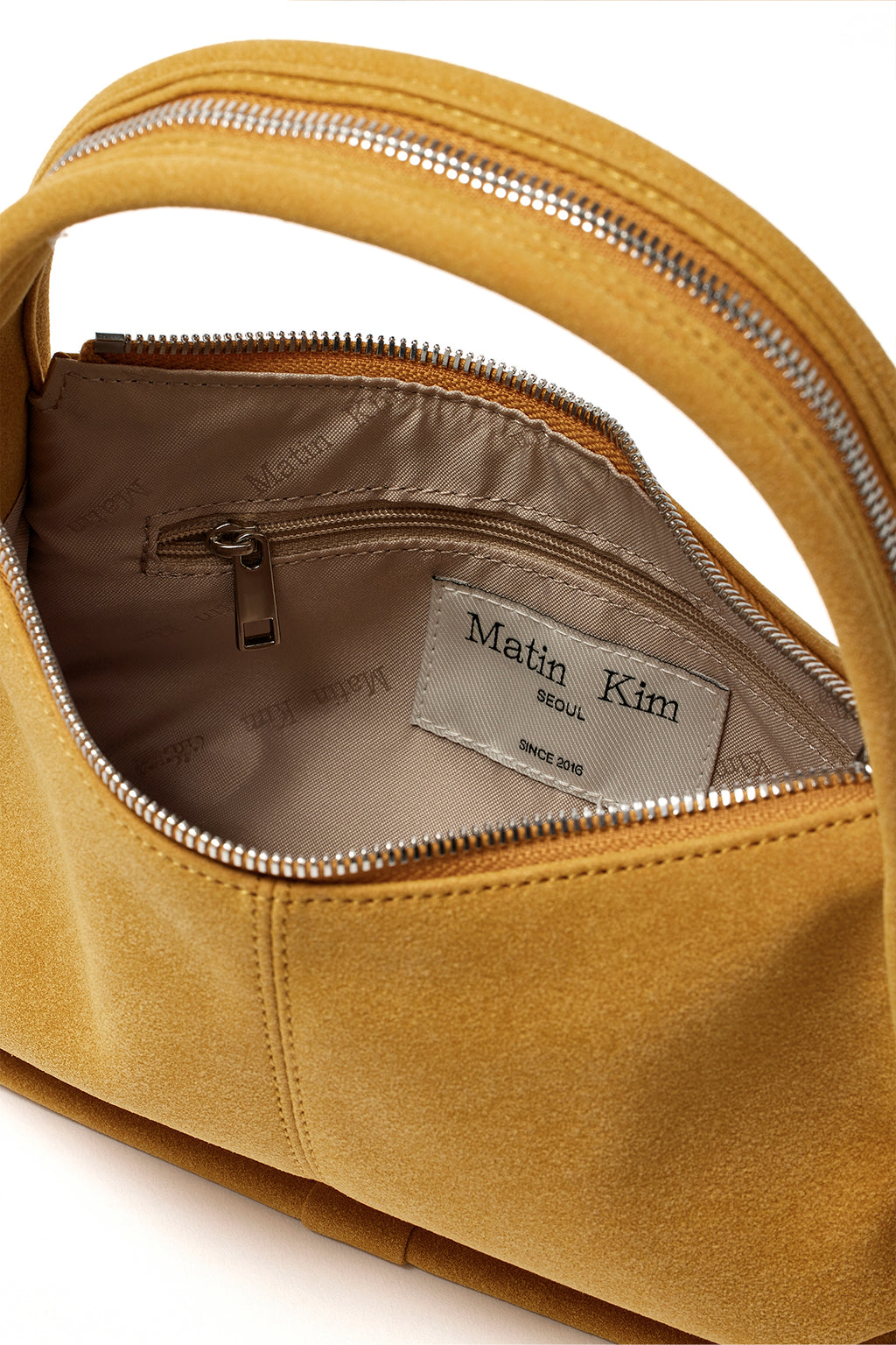 Matin Kim - Zip Around Suede Mini Bag (Mustard) product image 4 | TRAB K-Fashion Australia