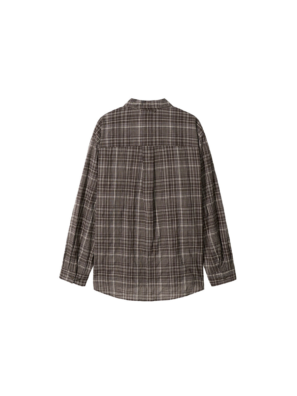 Kijun - Sheer Check Shirt (Brown) product image 8 | TRAB K-Fashion Australia