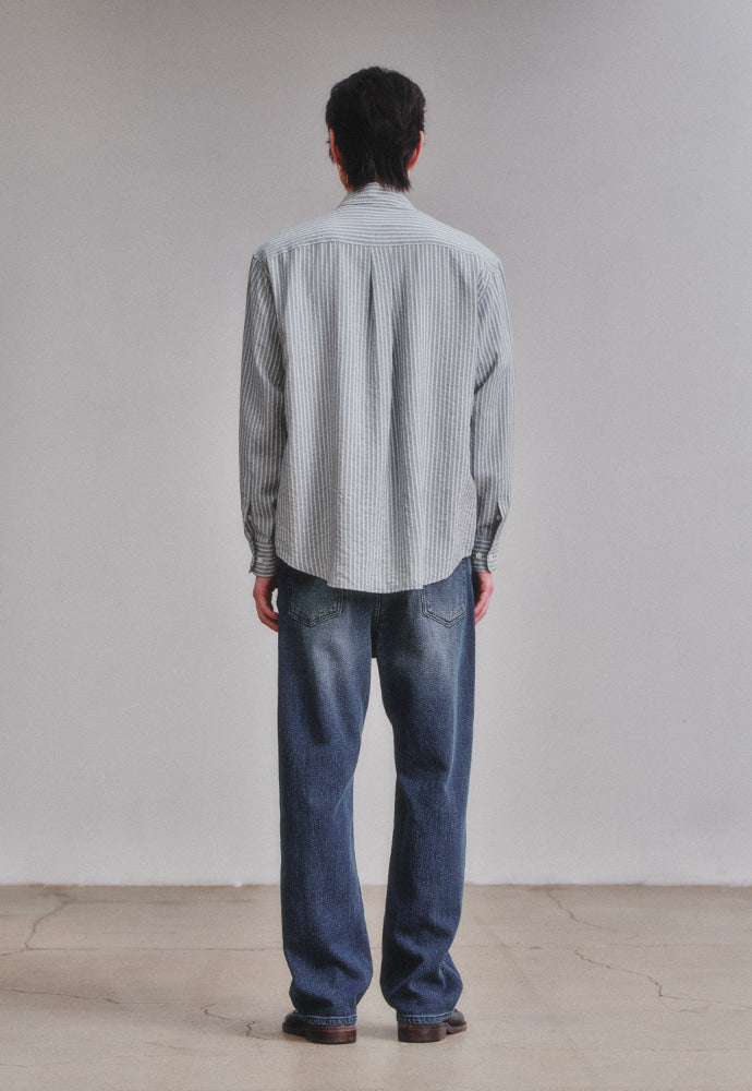 Art if acts - Wrinkle Rayon Shirt (Grey/Liberty Blue) product image 5 | TRAB K-Fashion Australia