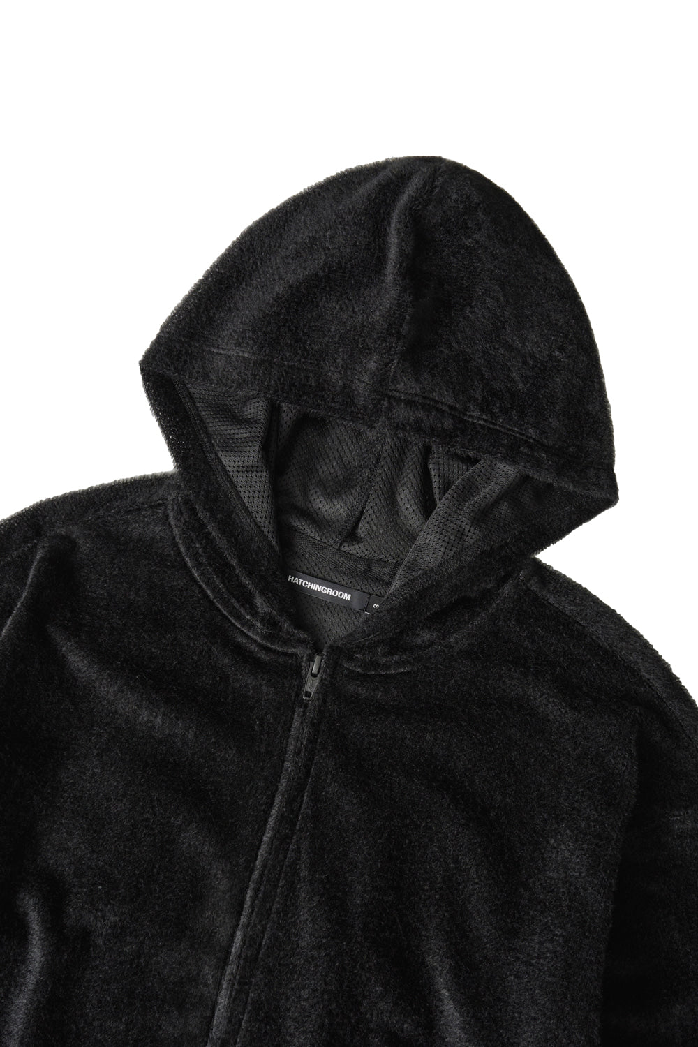 Hatchingroom - Fuzzy Mesh Hoodie (Black) product image 3 | TRAB K-Fashion Australia