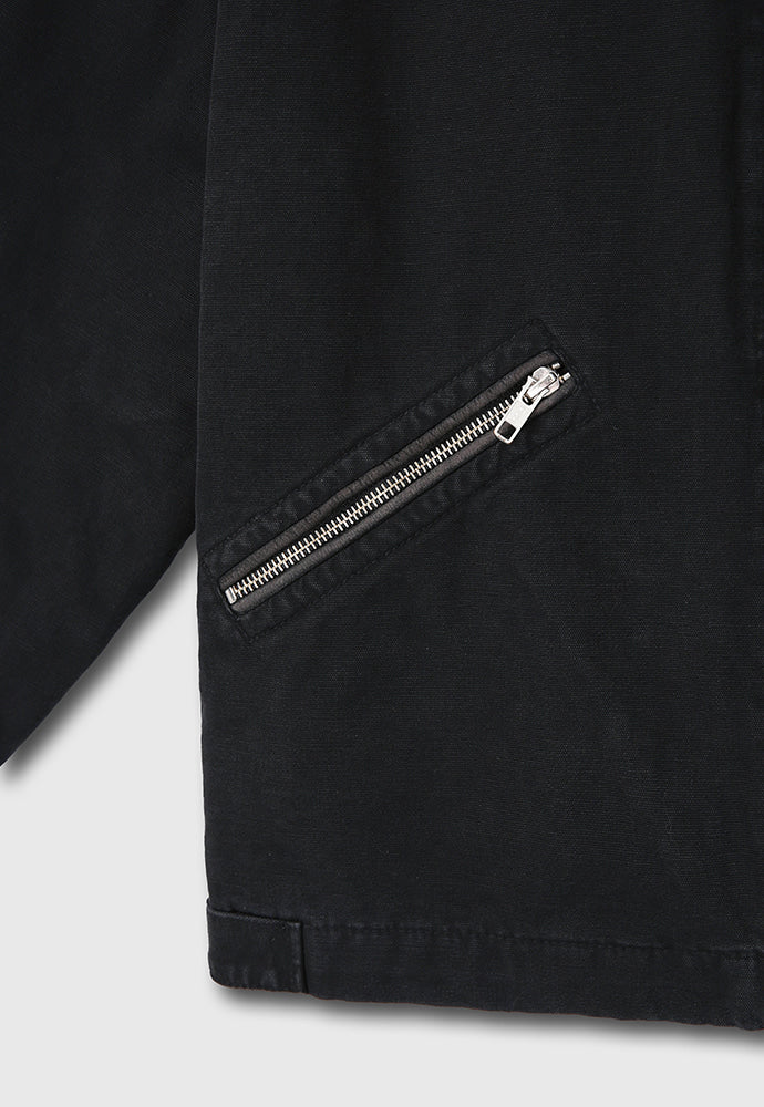 Tonywack - Leather Collar Garment-Washed Zip Work Jacket (Faded Black) product image 14 | TRAB K-Fashion Australia