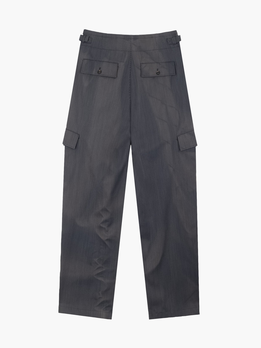 Jiyong Kim - Sun-Bleached Pleated Trousers (Pin Stripe Grey) product image 9 | TRAB K-Fashion Australia