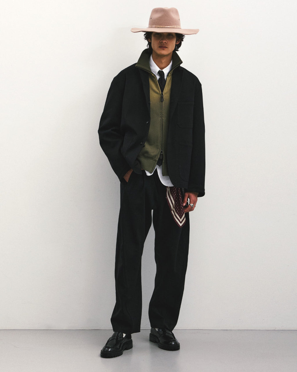 Eastlogue - Cinch Back Curved Pants (Black Twill) product image 1 | TRAB K-Fashion Australia