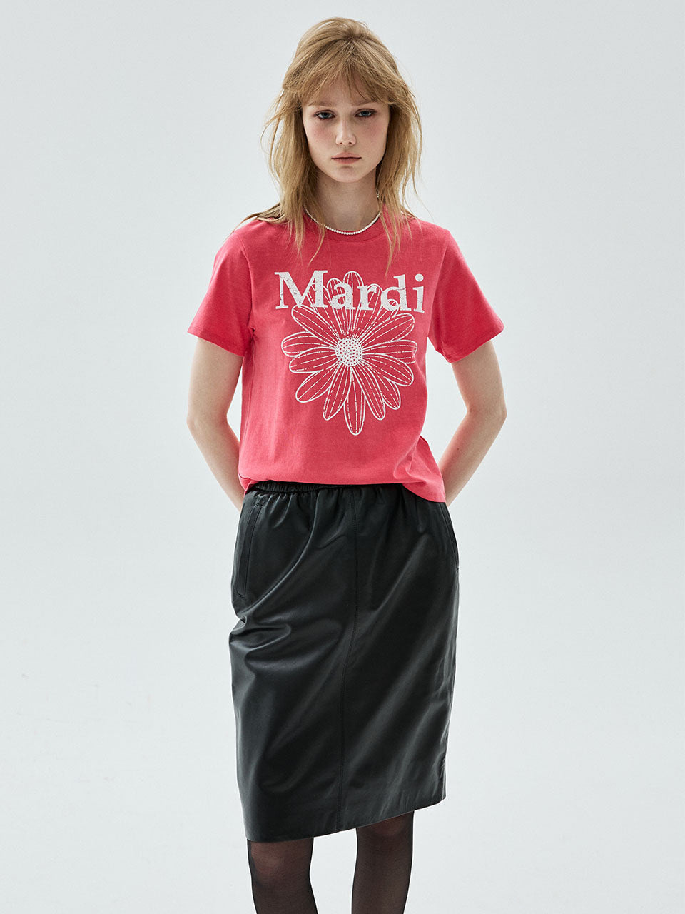 Mardi Mercredi - Lambskin Midi Skirt (Black) product image 1 | TRAB K-Fashion Australia