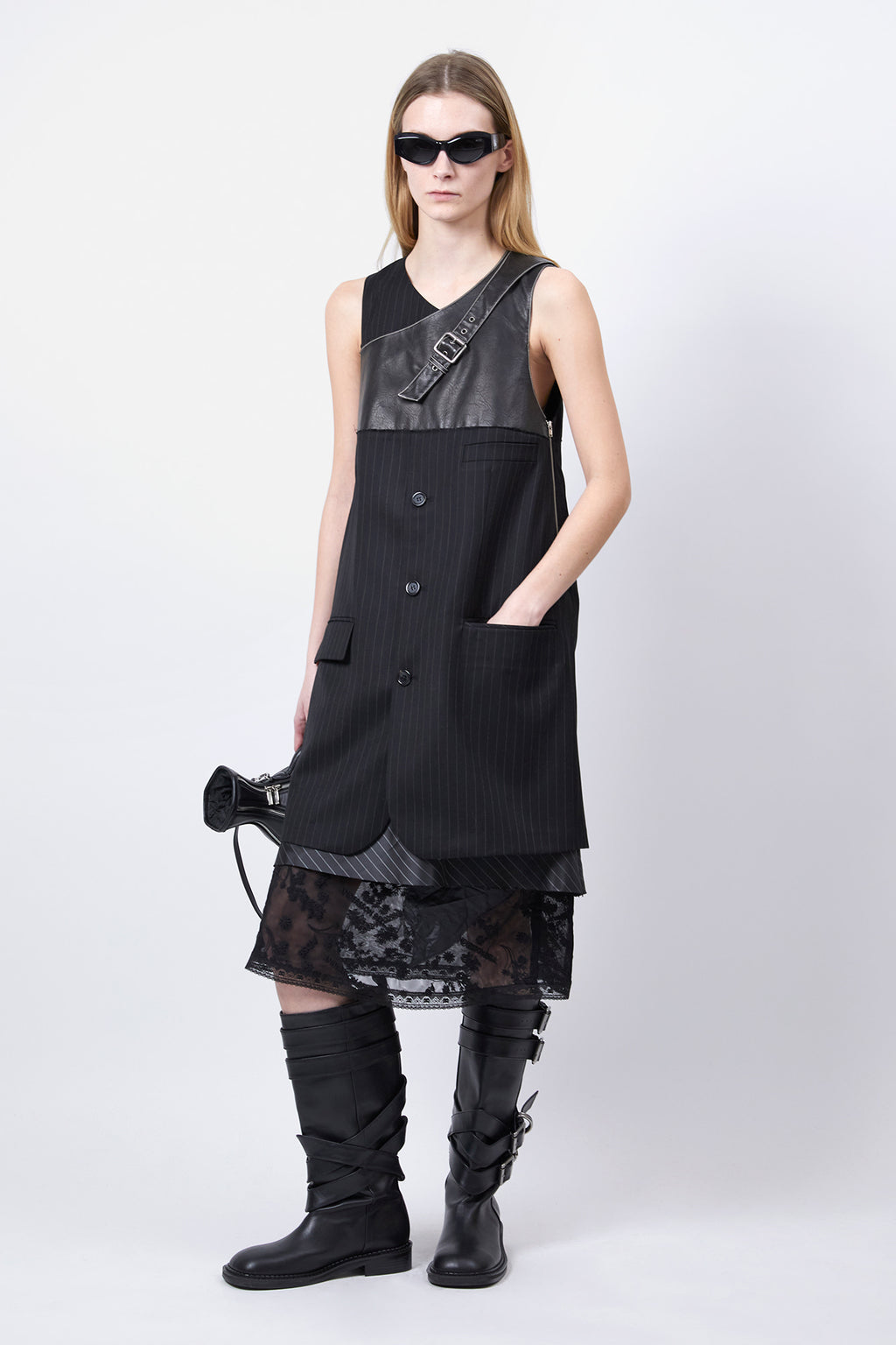Andersson Bell - Blazer Cut Sleeveless Dress (Black) product image 8 | TRAB K-Fashion Australia