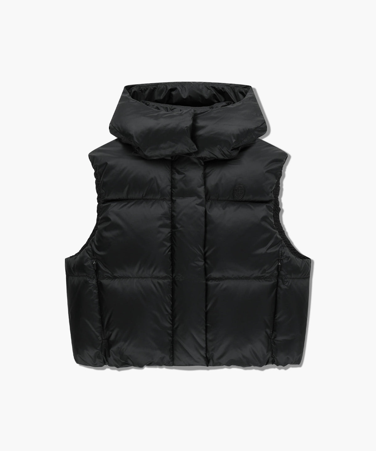 Marithe & Francois Girbaud - Circle Logo Crop Hooded Down Vest (Black) product image 6 | TRAB K-Fashion Australia