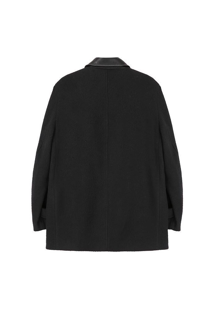 Art if acts - Leather Collar Casentino Half Coat (Black) product image 7 | TRAB K-Fashion Australia