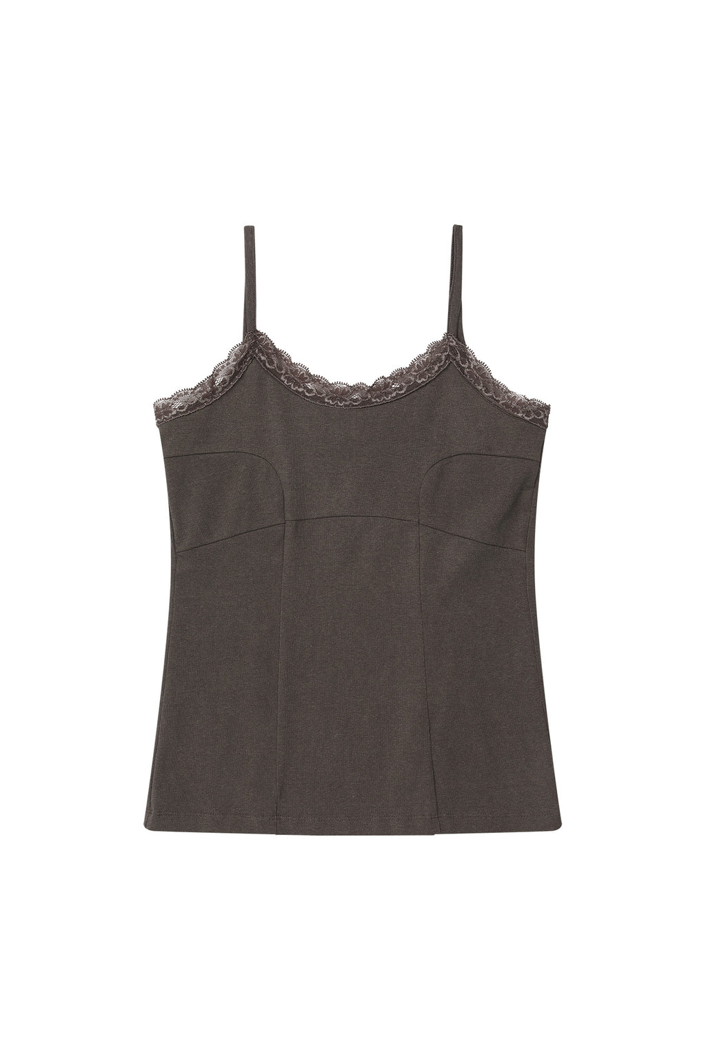 Deinet - Lace Curve Cami Top (Brown) product image 10 | TRAB K-Fashion Australia