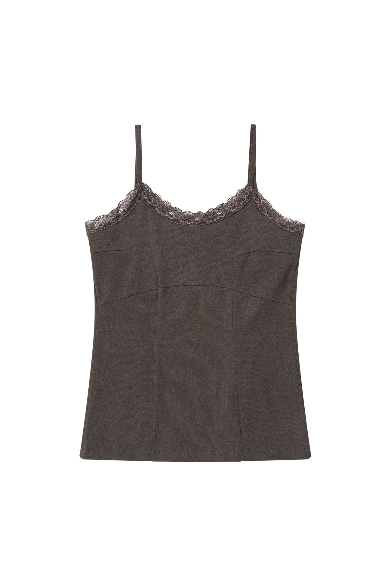 Deinet - Lace Curve Cami Top (Brown) product image 10 | TRAB K-Fashion Australia