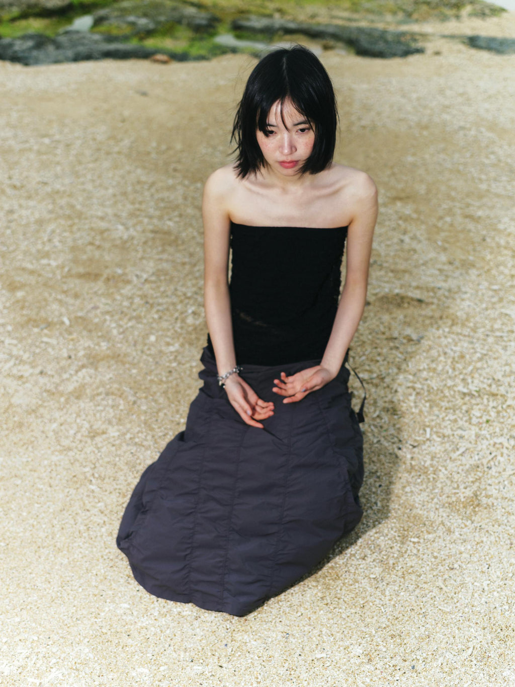 Coyseio - Wave Stitch Tube Top (Black) product image 3 | TRAB K-Fashion Australia