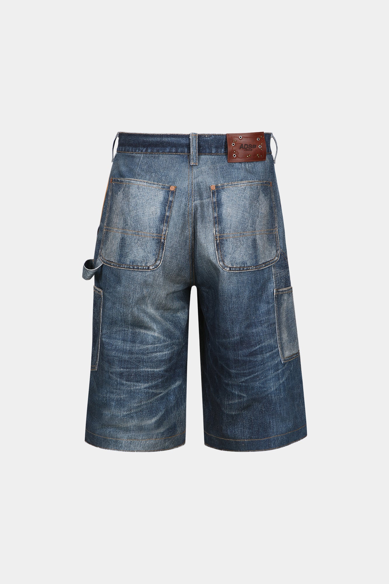 Andersson Bell - Unisex Denim Trompe L`oeil Double Knee Shorts (Blue) product image 11 | TRAB K-Fashion Australia