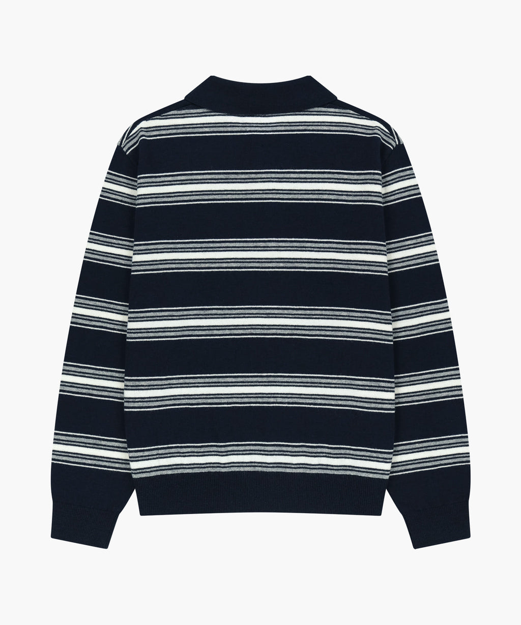 Marithe & Francois Girbaud - Small Classic Logo Multi Stripe Polo Knit (Navy) product image 5 | TRAB K-Fashion Australia