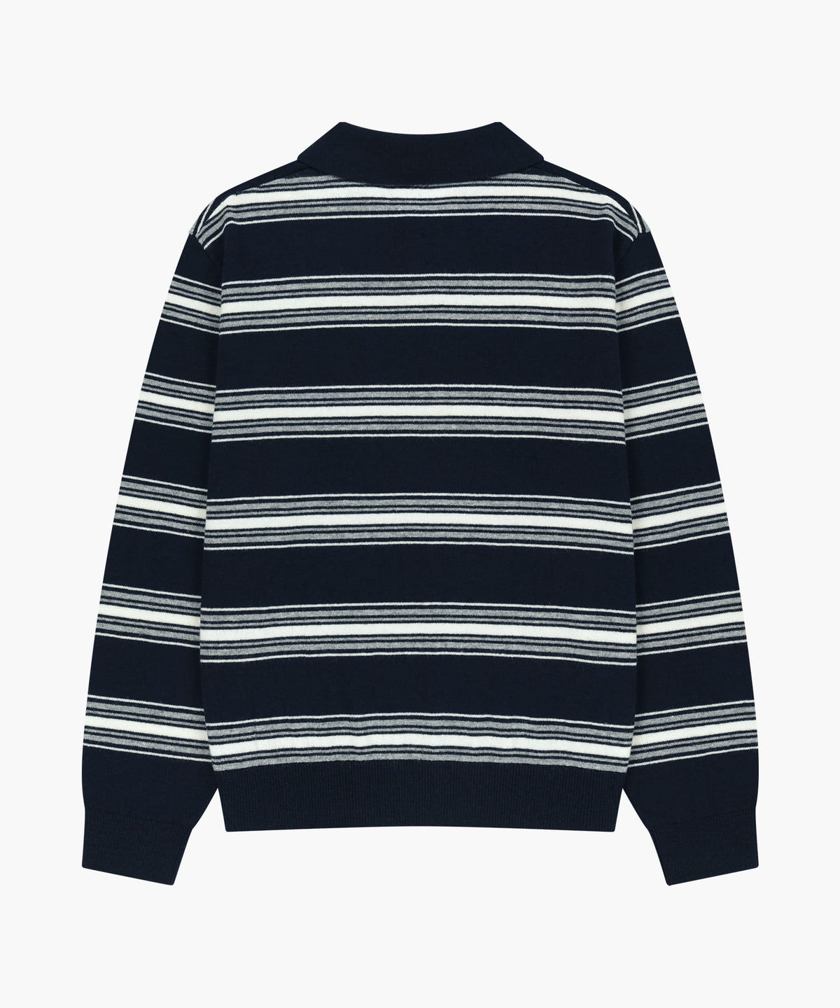 Marithe & Francois Girbaud - Small Classic Logo Multi Stripe Polo Knit (Navy) product image 5 | TRAB K-Fashion Australia