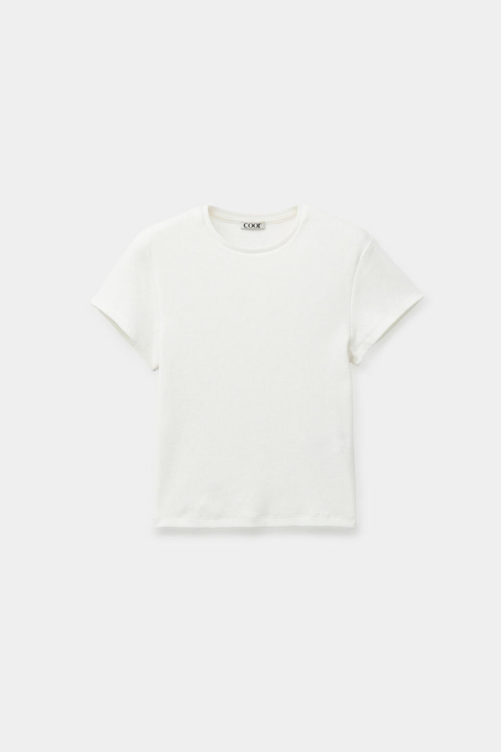Coor - Ribbed Crop T-Shirt (Off White) product image 1 | TRAB K-Fashion Australia