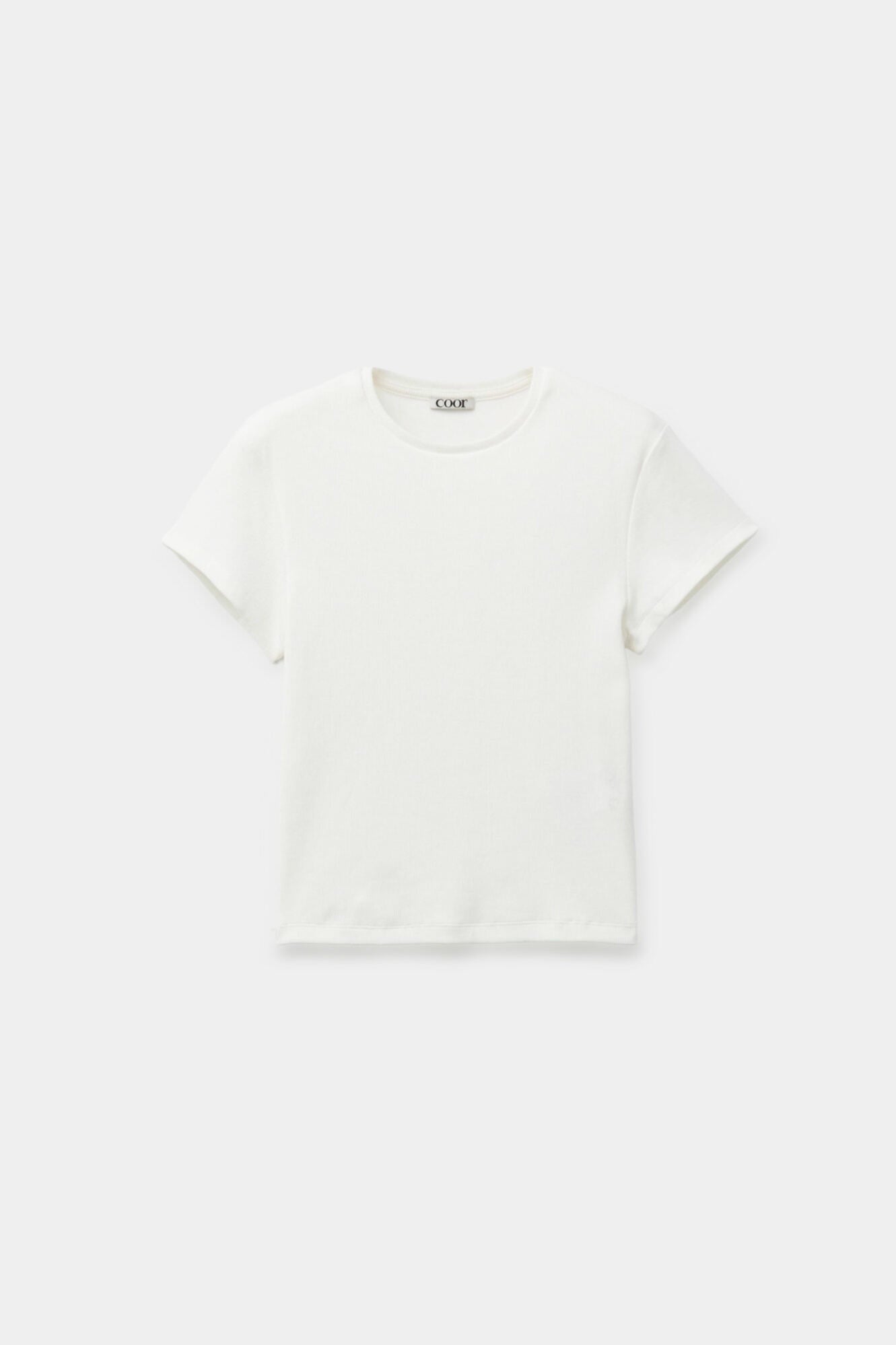 Coor - Ribbed Crop T-Shirt (Off White) product image 1 | TRAB K-Fashion Australia