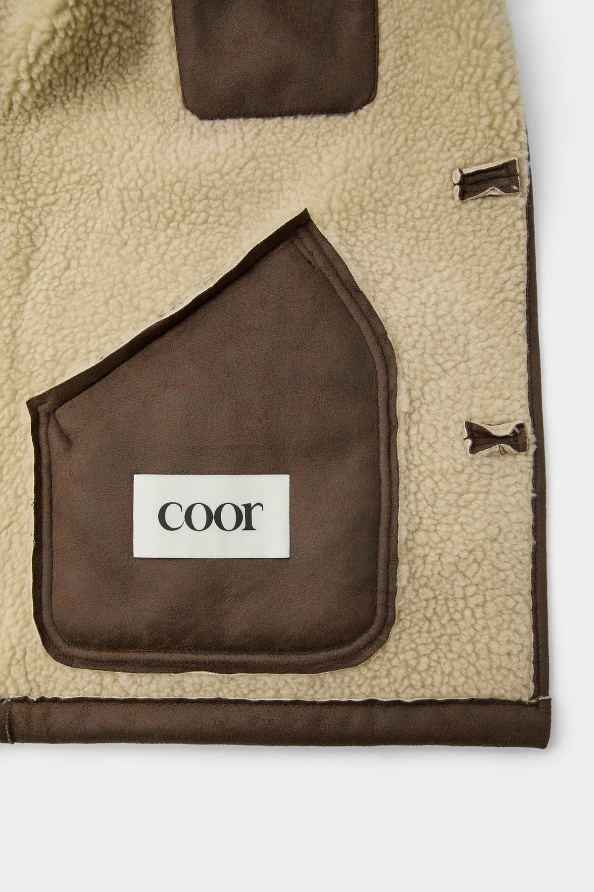 Coor - Linking Binding Fake Shearling Half Coat (Brown) product image 7 | TRAB K-Fashion Australia