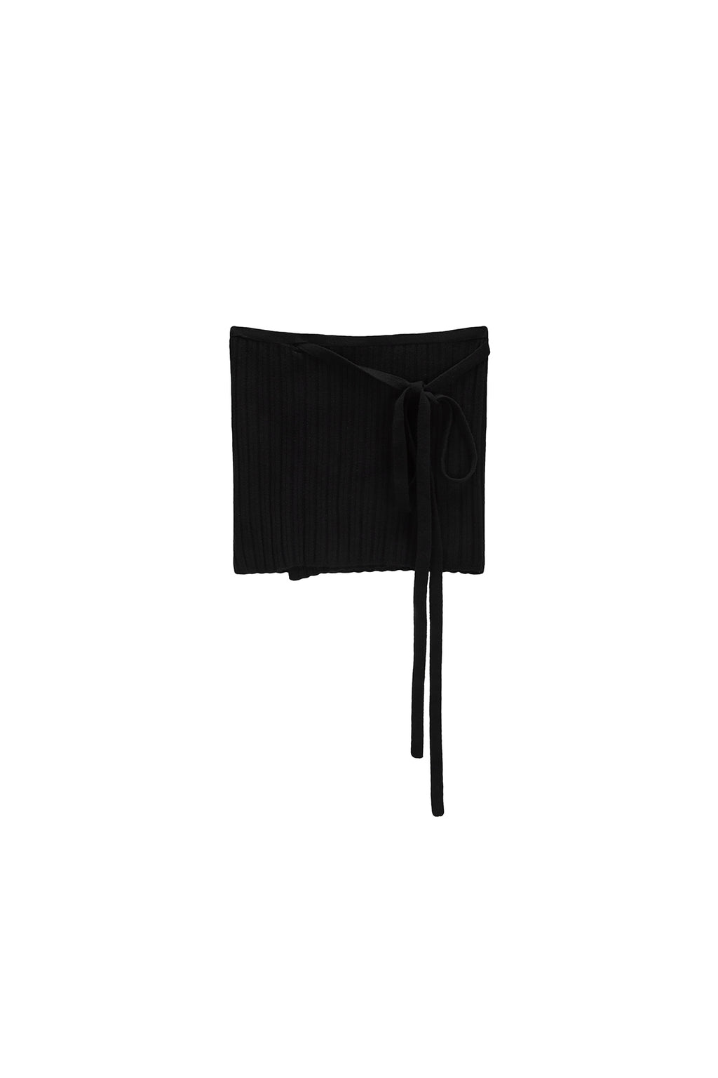 Matin Kim - Layered Knit String Wrap Skirt (Black) product image 2 | TRAB K-Fashion Australia