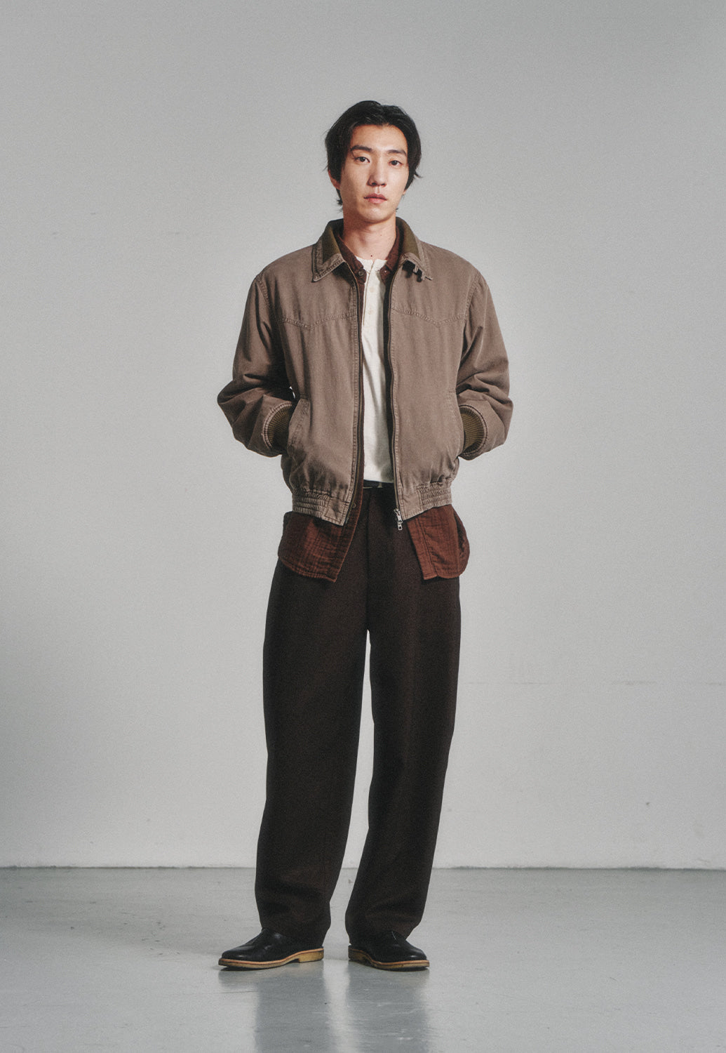 Art if acts - Sherpa Western Bomber Jacket (Moss Grey) product image 5 | TRAB K-Fashion Australia