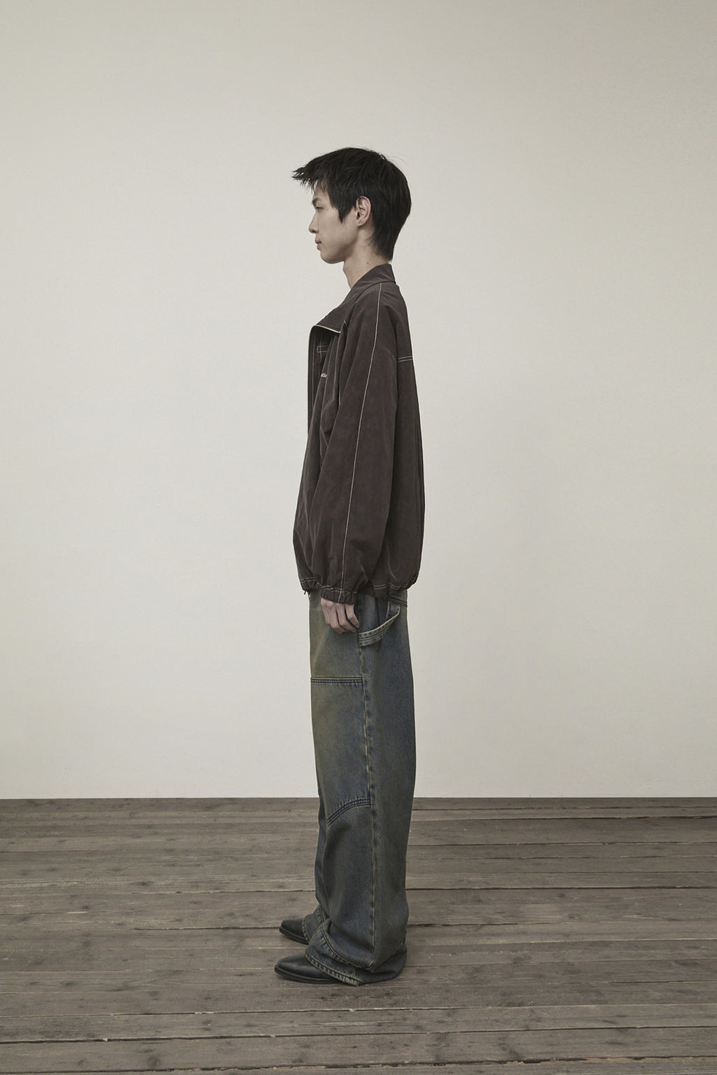 Matin Kim - Stitch Point High Neck Jumper (Brown) product image 11 | TRAB K-Fashion Australia