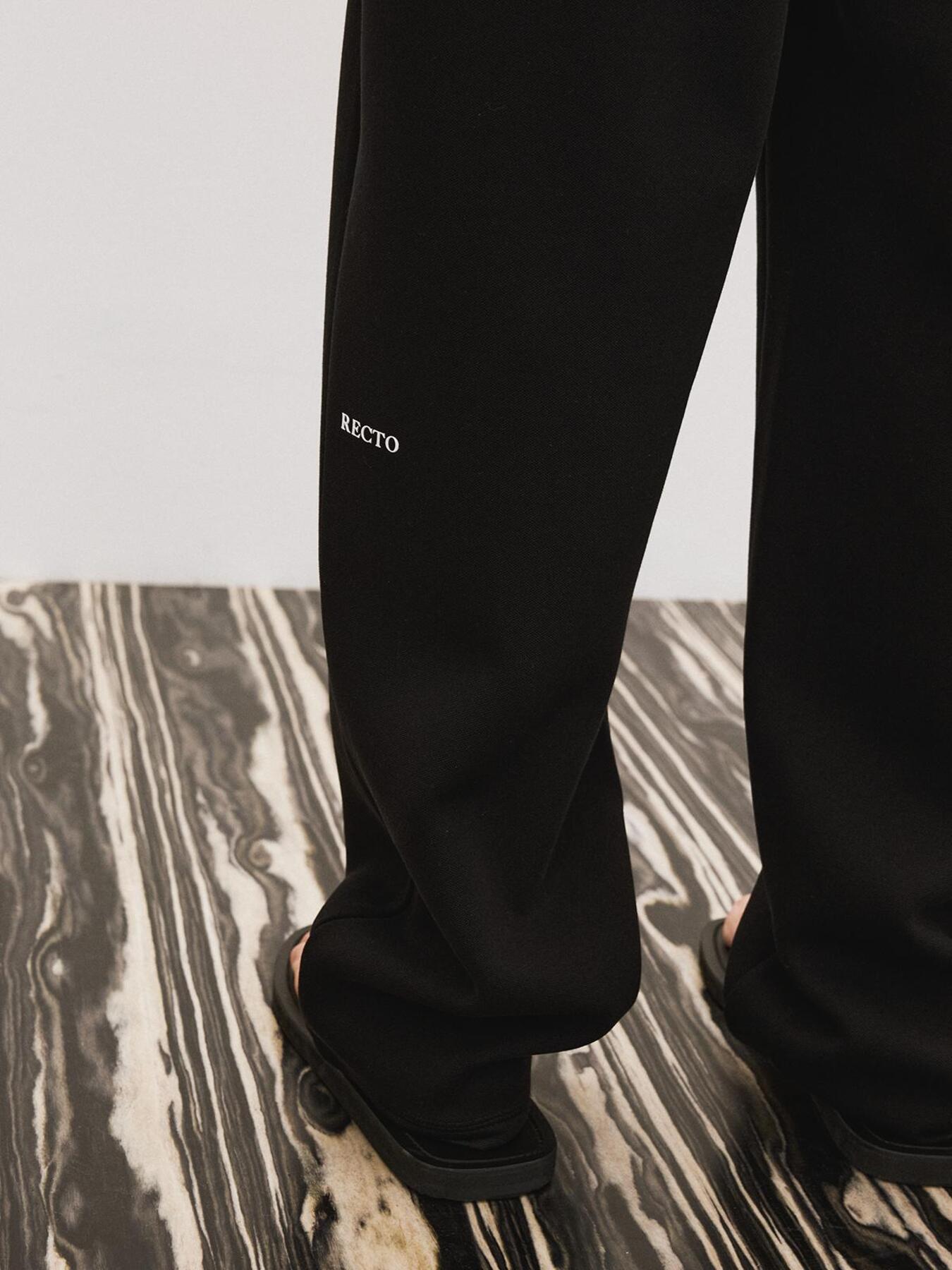 Recto - Wide Banding Loose Fit Sweat Pants (Black) product image 4 | TRAB K-Fashion Australia