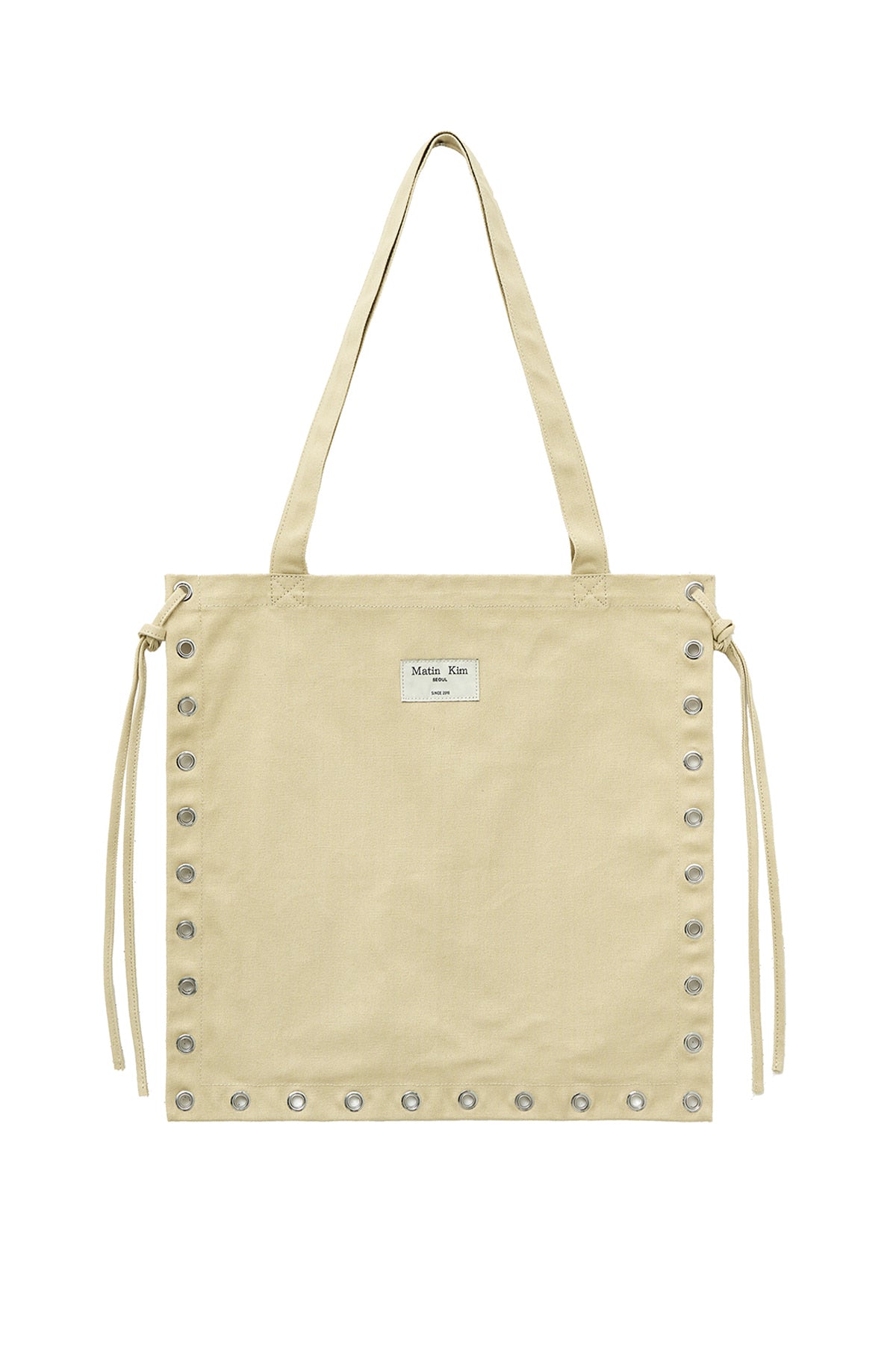 Matin Kim - Eyelet Logo Canvas Ecobag (Beige) product image 5 | TRAB K-Fashion Australia